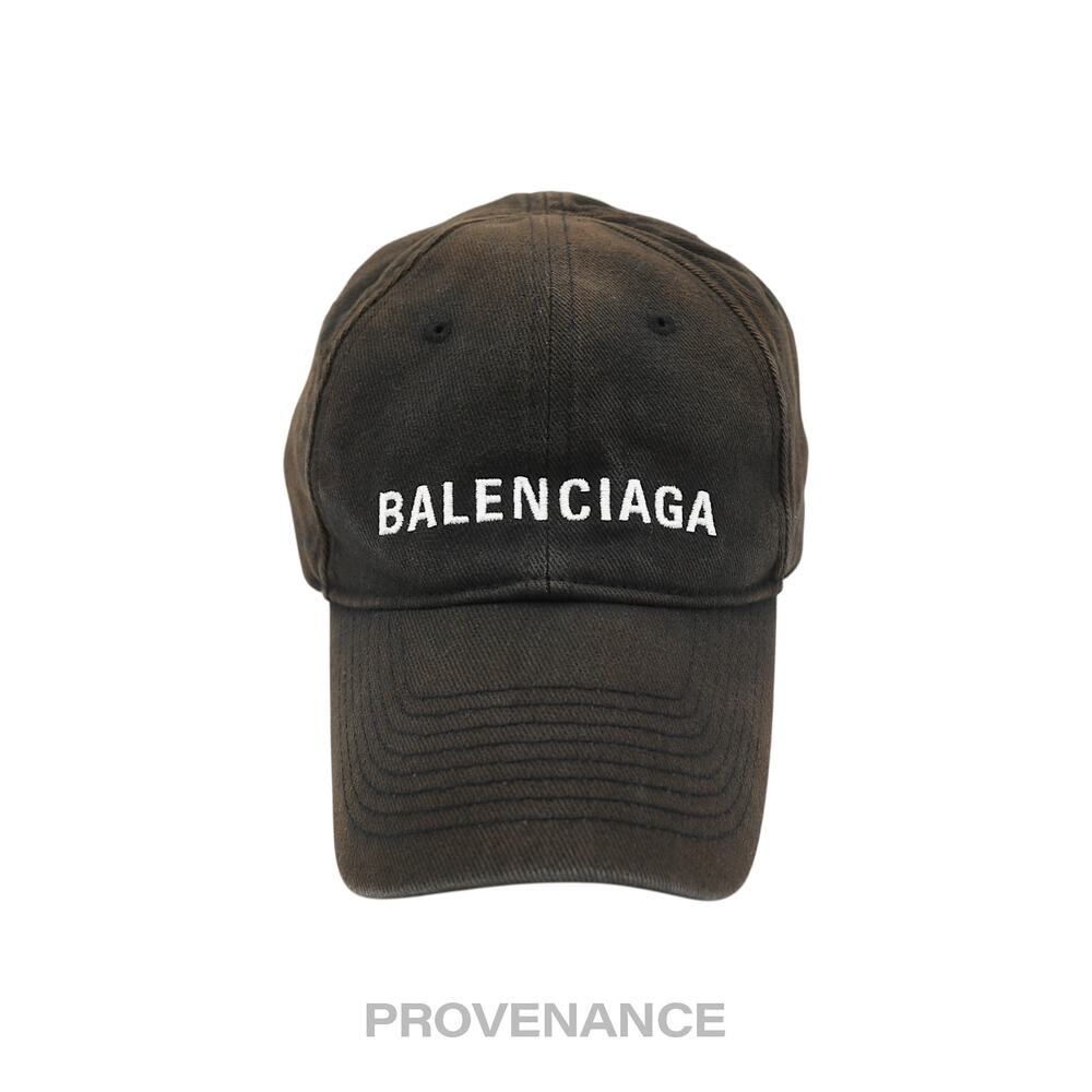 🔴 Balenciaga Embroidered Logo Cap - Archetype Washed Black